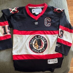 Reebok Black and Red Kids Hockey Jersey - Toews